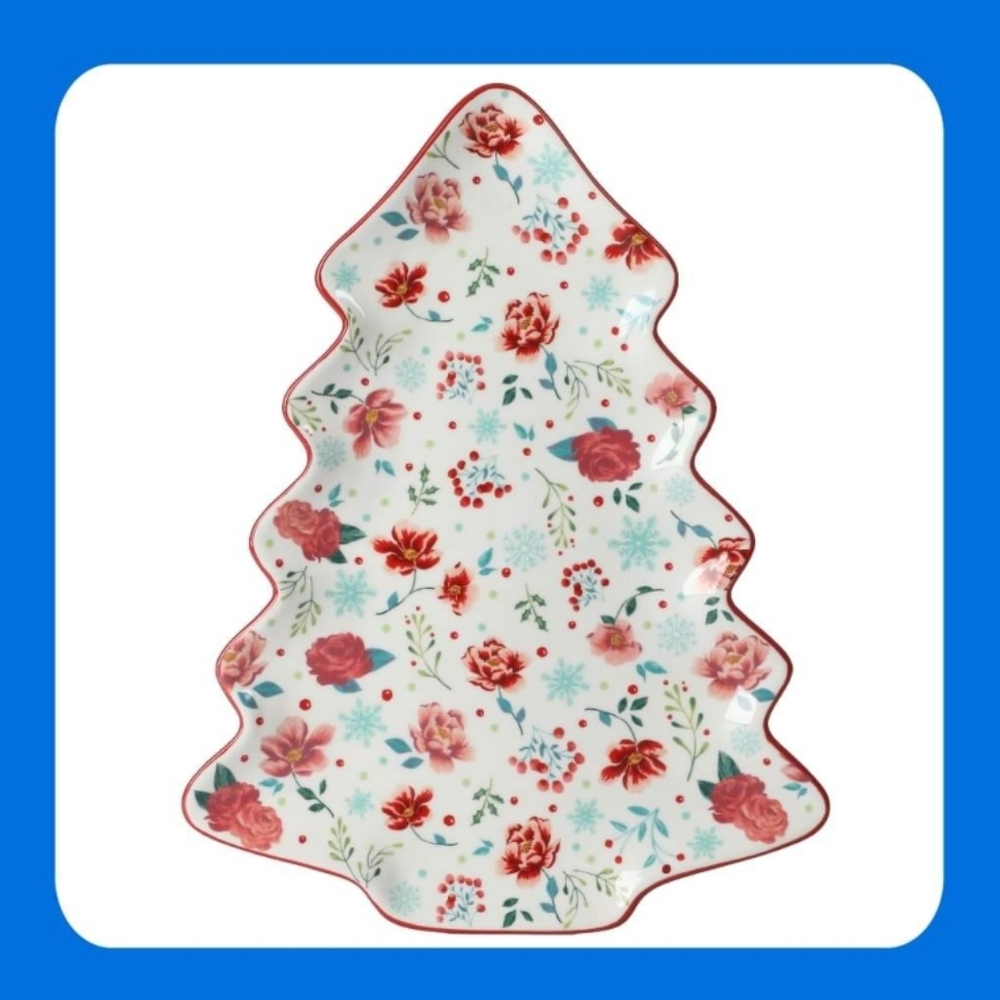🎄 SALE New Pioneer Woman Merry Meadow Tree 16" Red Platter